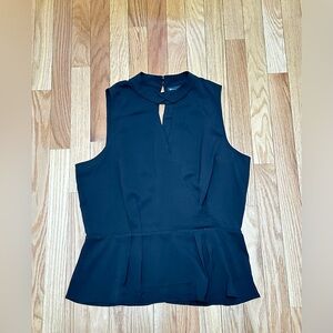 Avenue Elegant Black Keyhole Blouse